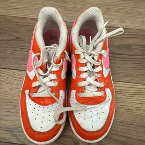 Vibrant Orange and Pink Kids Sneakers